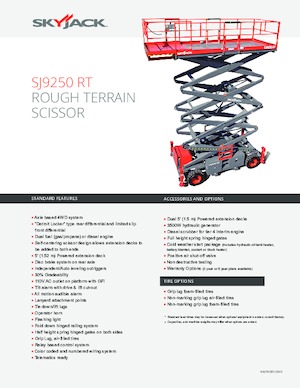 Kolové nůžkové plošiny Skyjack SJ 9250