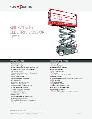 Kolové nůžkové plošiny Skyjack SJ III 3219