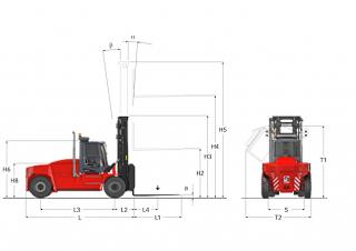 Kalmar DCG 150-6 Rozměry a Velikost