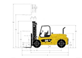 Caterpillar DP100N Rozměry a Velikost