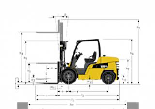 Caterpillar DP55N Rozměry a Velikost