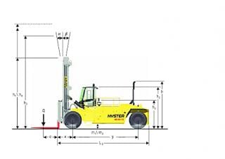 Hyster H44.00XMS 12 Rozměry a Velikost