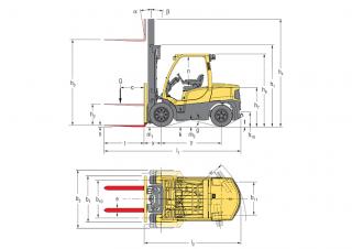 Hyster H4.5FT 6 Rozměry a Velikost