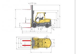 Hyster H4.5FTS 5 Rozměry a Velikost
