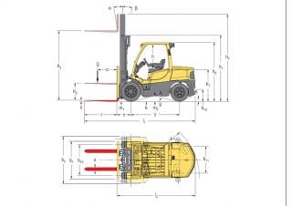 Hyster H5.0FT Rozměry a Velikost