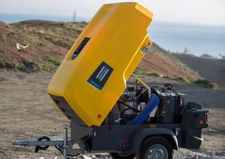 Vzduchové kompresory Přenosné vzduchové kompresory - dieslové, elektrické a benzínové Atlas Copco E-Air H250 VSD