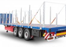 Plachtové návěsy Schwarzmüller 3-axle platform semitrailer for construction steel mats - transport