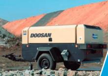 Přenosné vzduchové kompresory - dieslové, elektrické a benzínové Doosan 7/51 G
