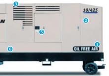 Přenosné vzduchové kompresory - dieslové, elektrické a benzínové Doosan 10/425